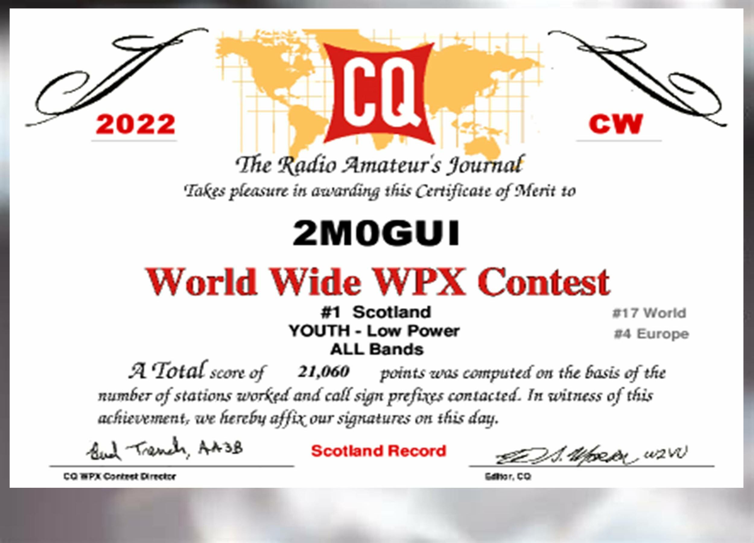 NOV - CW CQWW WPX (May) Michael 2M0GUI #1