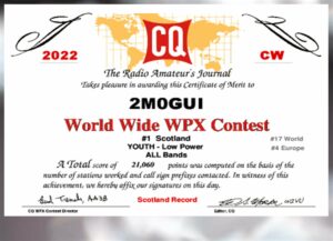 NOV - CW CQWW WPX (May) Michael 2M0GUI #1